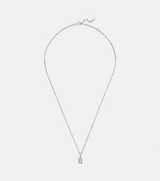 Stone and Strand Le Bleu 14kt white gold necklace with diamonds and aquamarine