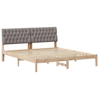 vidaXL Estructura De Cama Con Cabecera Tapizada Marr&oacute;n 180 X 200 Cm Vidaxl