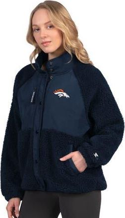 Starter Womens Starter Navy Denver Broncos On the Ball Sherpa Jacket at Nordstrom, Size Xx-Large