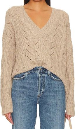 Velvet Sade V-Neck Sweater In Oatmeal