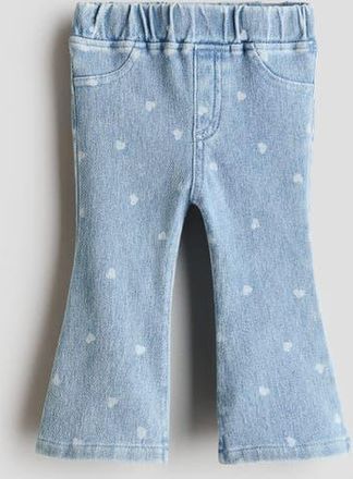 H&M Flared Jersey Leggings in Light Denim Blue/hearts at Nordstrom, Size 12-18M