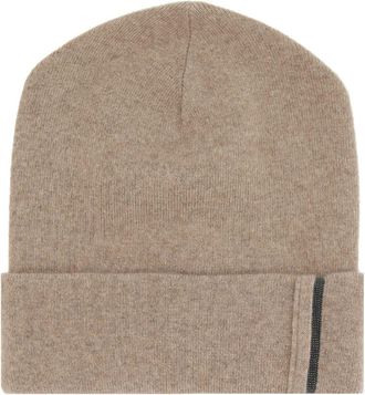 Brunello Cucinelli Monili-detail cashmere beanie - women - Eco Brass/Cashmere - M - Neutrals