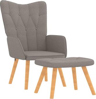 vidaXL Sill&oacute;n De Relax Con Reposapi&eacute;s De Tela Gris Taup&eacute; Vidaxl