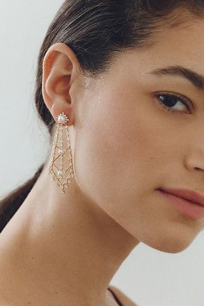 Nadri Lattice Chandelier Drop Earrings