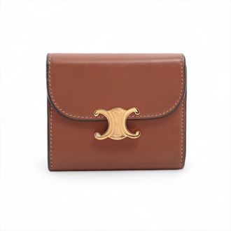 Celine Brown Leather Wallet (Tri-Fold) (Pre-Owned)