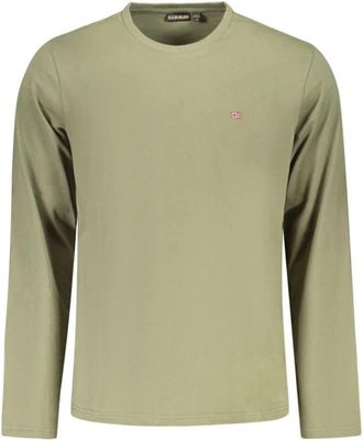Napapijri T-shirt met lange mouwen - Heren - Longsleeves - Groen - 3XL - Katoen - Tops