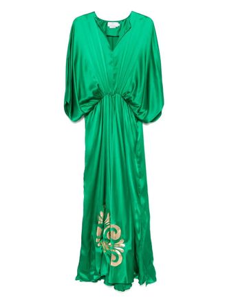 Themis.Z Iris silk maxi dress - Green
