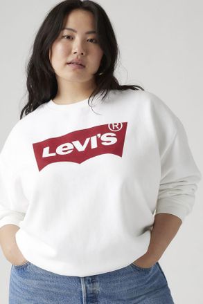 Levi's Sudadera de cuello redondo Graphic Everyday (talla extragrande) - Mujer - 1X - Blanco / Everyday Crew Core Batwing White+