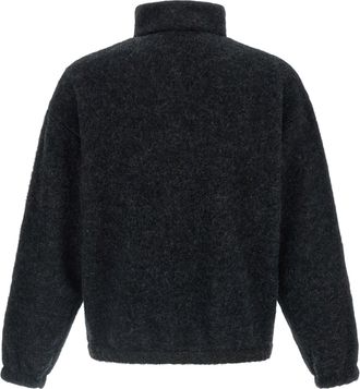 Jil Sander Wool Fleece Half-Zip Sweatshirt - Black