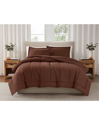 Brooklyn Loom Solid Cotton Percale Comforter Set
