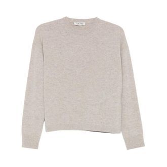 Max Mara Maglia Nebbie - Dames - Ronde hals truien - Beige - L - Wol - Truien & Vesten