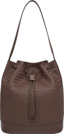 Vince Sarai Woven Leather Bucket Bag in Date at Nordstrom