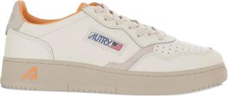 Autry Medalist geperforeerde suède sneakers met vlakken - Beige