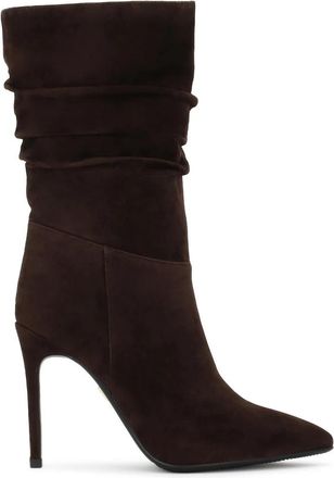 Kazar Marbella Enkellaarsjes met Hak - Dames - Laarzen met Hak - Bruin - 39 EU - Su&egrave;de - Schoenen