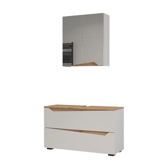 Vicco Conjunto De Muebles De Ba&ntilde;o Marelle, Blanco/roble Artesanal, 2 Piezas, Vicco