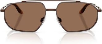 Dolce & Gabbana 59mm Pilot Sunglasses in Brown/Matte Brown /Brown at Nordstrom