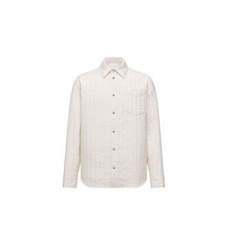 Moncler Moncler Vertical-quilted Padded Shirt Jacket, Men, White, Size: Xxl