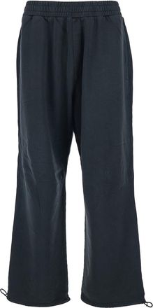 44 Label Group Black Pants With Elastic Waist And Drawstring Hem In Tech Fabric Man