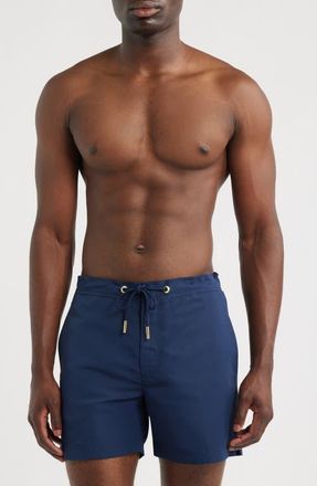 CH&Eacute; Studios Oceano Drawstring Swim Trunks in Navy at Nordstrom, Size Xx-Large