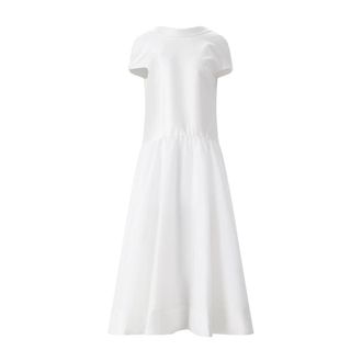Self Portrait Satijnen Maxi Jurk - Dames - Casual kleedjes - Wit - XS - Satijn - Kleedjes
