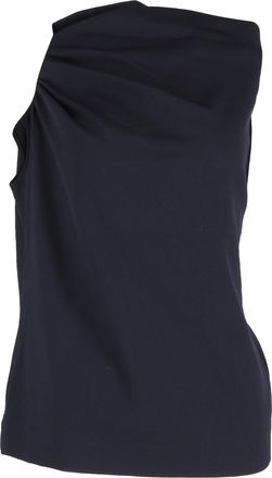 Escada Escada gedrapeerde top van marineblauwe zijde