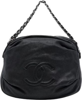 Chanel Pre-owned Hobo Bag - Dames - Vintage Schoudertas - Zwart - ONE Size - Leer - Vintage