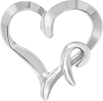 House of Brilliance 925 Sterling Silver Heart Shaped Pendant Necklace