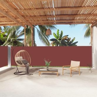 Berkfield Home Retractable Side Awning Brown 160x1000 cm