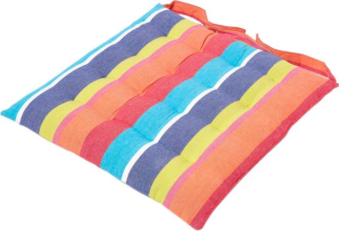 Homescapes 4er Set Stuhlkissen 40x40 cm bunt gestreift - Sitzkissen Outdoor/Indoor, Oeko-TEX-Zertifiziert, Sitzpolster waschbar für Esszimmer-, Küchen- & Gartens ab 49,99 €