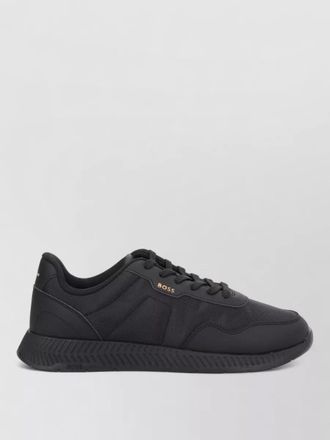 HUGO BOSS round toe sneakers featuring rubber sole design