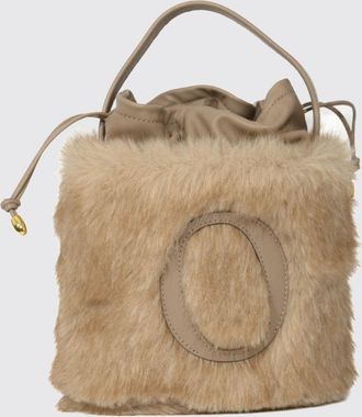 Orciani Mini borsa a secchiello Her-O in pelliccia sintetica con monogramma