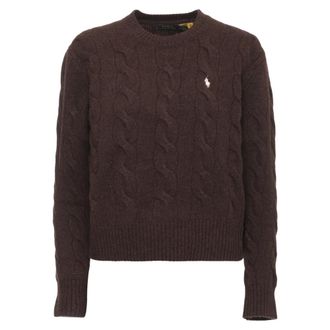 Ralph Lauren Trui met ronde hals - Dames - Ronde hals truien - Bruin - XS - Wol - Truien & Vesten