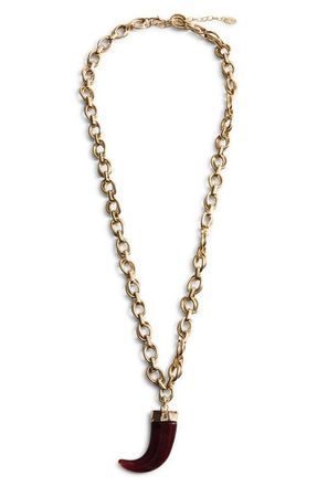 Mango Resin Pendant Necklace in Gold at Nordstrom