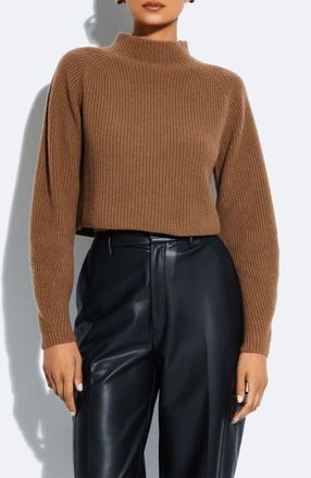 Sally Lapointe Airy Cashmere Silk Cropped Raglan Sweater in Camel at Nordstrom, Size Medium
