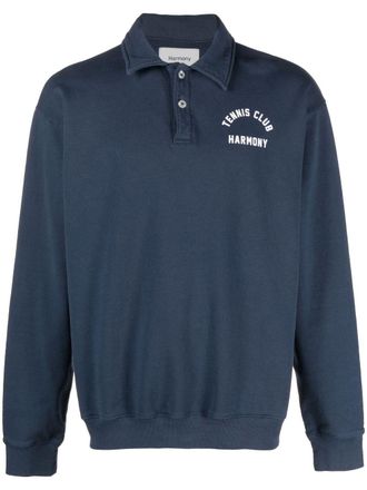 Harmony logo-print polo shirt - Blue