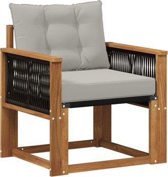 vidaXL Sof&aacute; Intermedio De Exterior Madera Maciza De Acacia Y Textileno Vidaxl