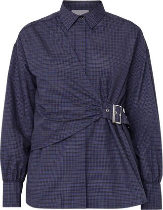 Sisters Point Etapa SH1 Blouse - Dames - Blouses & Shirts - Blauw - Maat: S Katoen