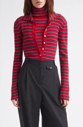 EENK High-Neck Layered Knit Top at Nordstrom, Size X-Small/small