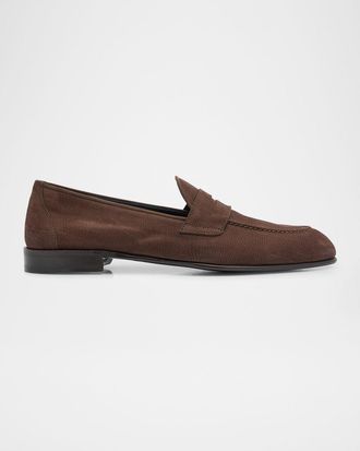 Brioni Men & apos;s Suede Penny Loafers