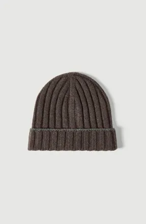 Brunello Cucinelli Cashmere rib knit beanie in Brown at Nordstrom, Size Xxx-Large