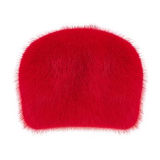 Cesare Gaspari Faux Fur Winter Hat - Dames - Hoeden - Rood - ONE Size - Leer - Accessoires