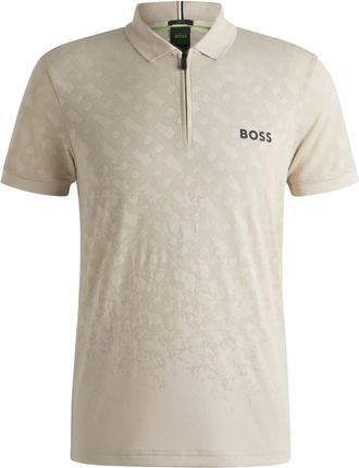 BOSS Poloshirt met monogram - Beige