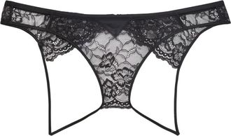 Fleur du Mal Bianca Lace ouvert panty - Black