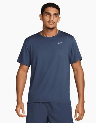 Nike Mens Nike Miler Dri Fit T-Shirt Thunder Blue - Navy - Size: 40