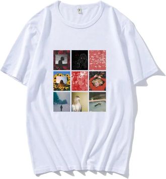 Generic Girl in Red Shirts T-Shirt, Music Fans Printed Fashion Lightweight Short-Sleeve Tee Daily Wear,White,XXL