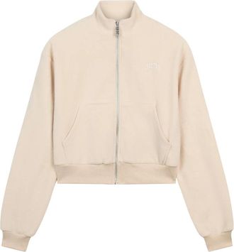 GCDS Zip-Up Lounge Jas - Dames - Vesten met rits - Beige - M - Katoen - Hoodies & sweatvesten