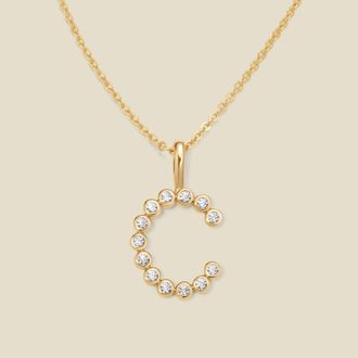 Made by Mary CZ Poppy Initial Necklace