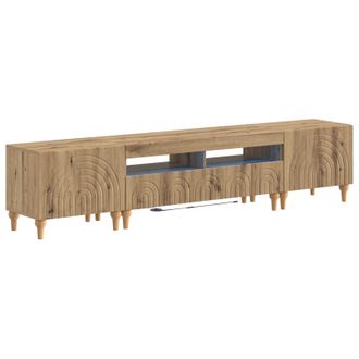 vidaXL Conjunto De 3 Muebles Para Tv Con Led Roble Artisan Vidaxl