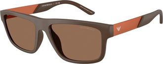 Emporio Armani Zonnebril Ea 4244U Model 624373 - Heren - Zonnebrillen - Bruin - 57 MM - Accessoires
