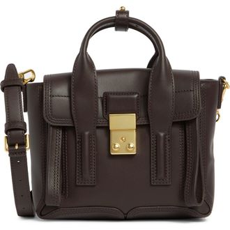 3.1 Phillip Lim Mini Pashli Leather Satchel in Chocolate at Nordstrom Rack